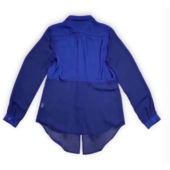 Free People royal blue sheer tunic/blouse - Picture 8 of 11